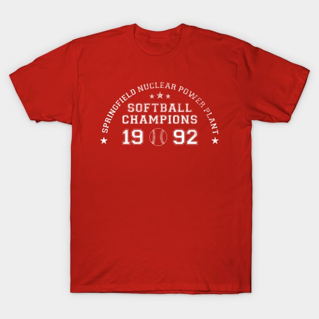 winstongambro Springfield Nuclear Power Plant Softball Champs White T Shirt